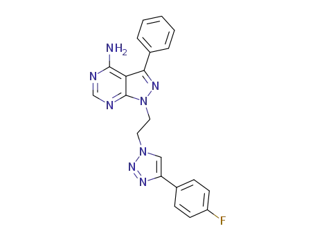 1-(2-(4-(4-fluorophenyl)-1H-1,2,3-triazol-1-yl)ethyl)-3-phenyl-1H-pyrazolo[3,4-d]pyrimidin-4-amine