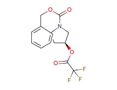 Molecular Structure of 960508-13-8 ((S)-N-benzyloxycarbonyl-3-trifluoroacetoxypyrrolidine)