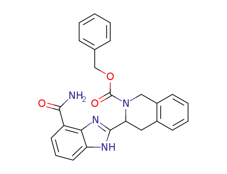 Molecular Structure of 1260502-37-1 (benzyl 3-(4-carbamoyl-1H-benzo[d]imidazol-2-yl)-3,4-dihydroisoquinoline-2-(1H)-carboxylate)