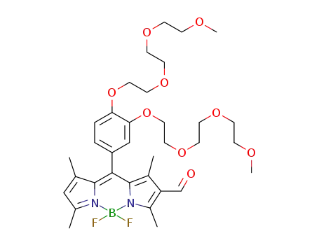 4,4-difluoro-8-[3,4-bis{2-[2-(2-methoxyethoxy)ethoxy]ethoxy}phenyl]-1,3,5,7-tetramethyl-6-formyl-4-bora-3a,4a-diaza-s-indacene