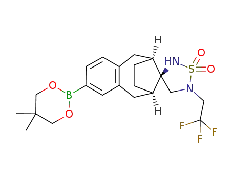C<sub>21</sub>H<sub>28</sub>BF<sub>3</sub>N<sub>2</sub>O<sub>4</sub>S