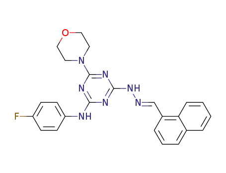 (E)-N-(4-fluorophenyl)-4-morpholino-6-[2-(naphthalen-1-ylmethylene)hydrazinyl]-1,3,5-triazin-2-amine