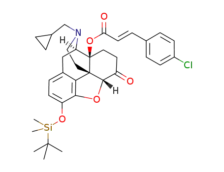 3-O-(tert-butyldimethylsilyl)-14β-(4-chlorocinnamoyloxy)-N-cyclopropylmethyl-7,8-dihydronormorphinone