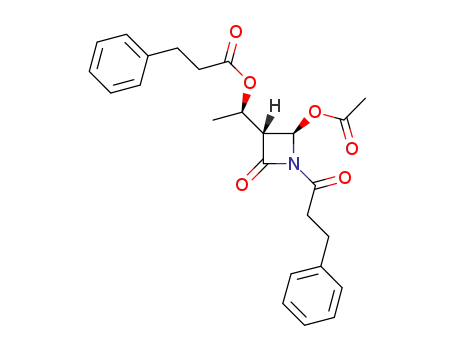 Molecular Structure of 1197421-94-5 (1-(3-phenylpropanoyl)-(3R,4R)-3-[1(R)-(3-phenylpropanoyloxy)-ethyl]-4-(acetoxy)-azetidin-2-one)