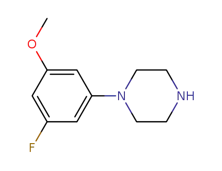 Molecular Structure of 1121613-65-7 (1-(3-fluoro-5-Methoxyphenyl)piperazine)