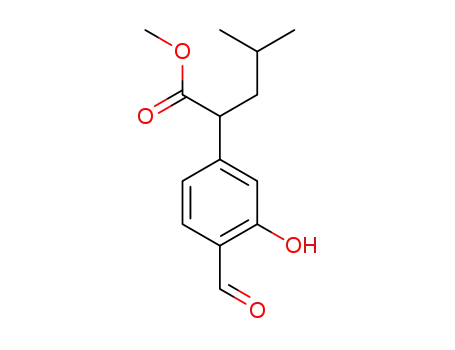 Molecular Structure of 1257397-45-7 (methyl 2-(4-formyl-3-hydroxyphenyl)-4-methylpentanoate)