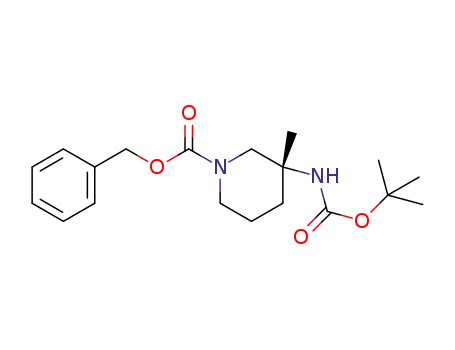 Molecular Structure of 1169762-40-6 (benzyl (3R)-3-[(tert-butoxycarbonyl)amino]-3-methylpiperidine-1-carboxylate)