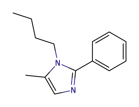 Molecular Structure of 55981-80-1 (1H-Imidazole, 1-butyl-5-methyl-2-phenyl-)