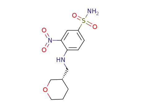 Molecular Structure of 1228836-22-3 ((S)-3-nitro-4-((tetrahydro-2H-pyran-3-yl)methylamino)benzenesulfonamide)