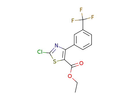 Molecular Structure of 74476-49-6 (2-CHLORO-4-[3-(TRIFLUOROMETHYL)PHENYL]-5-THIAZOLECARBOXYLIC ACID ETHYL ESTER)