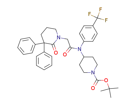 tert-butyl 4-(2-(2-oxo-3,3-diphenylpiperidin-1-yl)-N-(4-(trifluoromethyl)phenyl)acetamido)piperidine-1-carboxylate