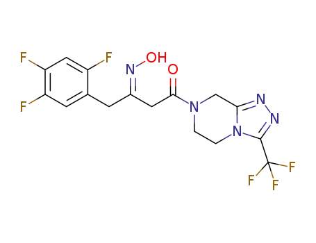 Molecular Structure of 1253056-15-3 ((Z)-3-(hydroxyimino)-1-(3-(trifluoromethyl)-5,6-dihydro-[1,2,4]triazolo[4,3-a]pyrazin-7(8H)-yl)-4-(2,4,5-trifluorophenyl)butan-1-one)