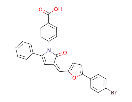 Molecular Structure of 1191052-37-5 ((Z)-4-(3-((5-(4-bromophenyl)furan-2-yl)methylene)-2-oxo-5-phenyl-2,3-dihydro-1H-pyrrol-1-yl)benzoic acid)