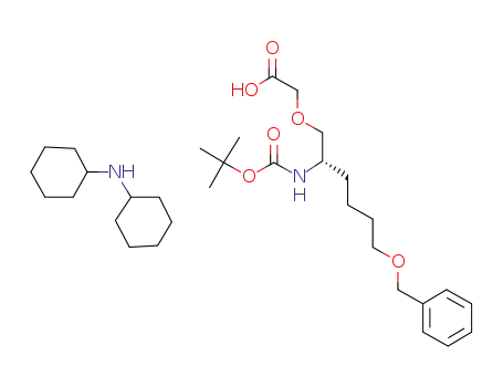 Molecular Structure of 1166394-95-1 (Acetic acid, 2-[[(2S)-2-[[(1,1-dimethylethoxy)carbonyl]amino]-6-(phenylmethoxy)hexyl]oxy]-, compd. with N-cyclohexylcyclohexanamine (1:1))
