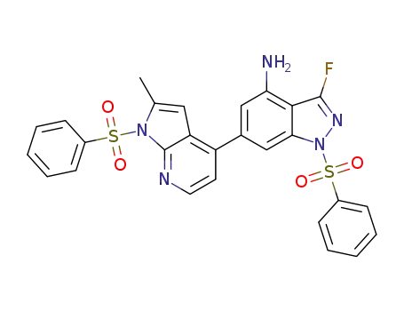 3-fluoro-6-[2-methyl-1-(phenylsulfonyl)-1H-pyrrolo[2,3-b]pyridin-4-yl]-1-(phenylsulfonyl)-1H-indazol-4-amine