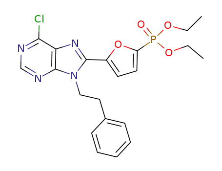 diethyl [5-(6-chloro-9-phenethyl-9H-purin-8-yl)-furan-2-yl]-phosphonate