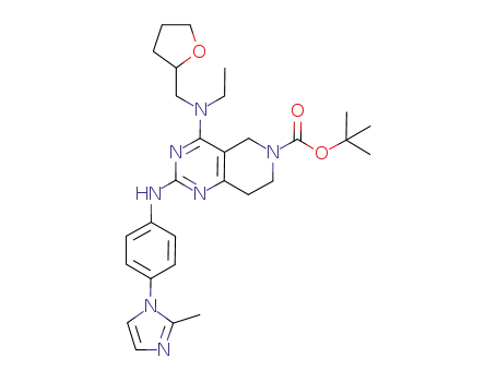 tert-butyl 4-(ethyl((tetrahydrofuran-2-yl)methyl)amino)-2-(4-(2-methyl-1H-imidazol-1-yl)phenylamino)-7,8-dihydropyrido[4,3-d]pyrimidine-6(5H)-carboxylate
