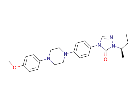 Molecular Structure of 149809-44-9 (3H-1,2,4-TRIAZOL-3-ONE, 2,4-DIHYDRO-4-[4-[4-(4-METHOXYPHENYL)-1-PIPERAZINYL]PHENYL]-2-(1-METHYLPROPYL)-, (R)-)