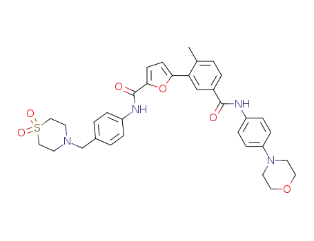 5-[2-methyl-5-(4-morpholin-4-yl-phenylcarbamoyl)-phenyl]-furan-2-carboxylic acid [4-(1.1-dioxo-1lambda-*6*-thiomorpholin-4-ylmethyl)-phenyl]-amide