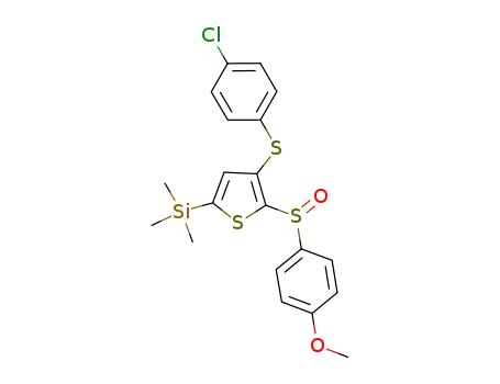 (4-((4-chlorophenyl)thio)-5-((4-methoxyphenyl)sulfinyl)thiophen-2-yl)trimethylsilane