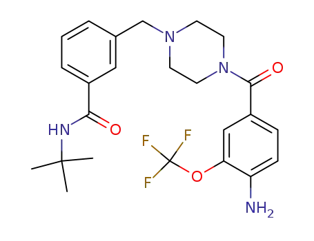 3-((4-(4-amino-3-(trifluoromethoxy)benzoyl)piperazin-1-yl)methyl)-N-tert-butylbenzamide