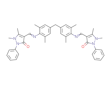 CH<sub>2</sub>[C<sub>6</sub>H<sub>2</sub>(CH<sub>3</sub>)2NCHC<sub>3</sub>N<sub>2</sub>(CH<sub>3</sub>)2(C<sub>6</sub>H<sub>5</sub>)O]2