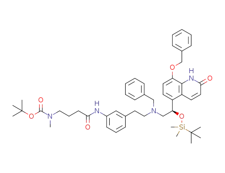 {3-[3-(2-{benzyl-[(R)-2-(8-benzyloxy-2-oxo-1,2-dihydroquinolin-5-yl)-2-(tert-butyldimethylsilanyloxy)ethyl]amino}ethyl)phenylcarbamoyl]-propyl}methylcarbamic acid tert-butyl ester
