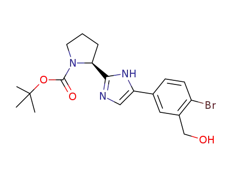 (S)-2-(5-(4-bromo-3-hydroxymethylphenyl)-1H-imidazol-2-yl)pyrrolidine-1-carboxylic acid tert-butyl ester
