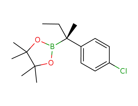 Molecular Structure of 1201898-83-0 ((S)-2-[2-(4-chlorophenyl)but-2-yl]-4,4,5,5-tetramethyl-1,3,2-dioxaborolane)