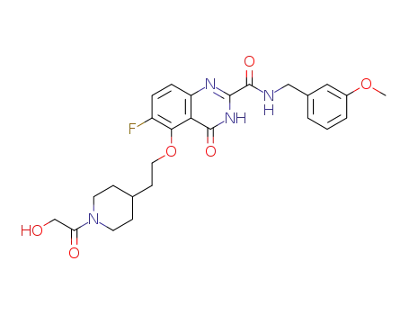 6-fluoro-5-[2-(1-glycoloylpiperidin-4-yl)ethoxy]-N-(3-methoxybenzyl)-4-oxo-3,4-dihydroquinazoline-2-carboxamide