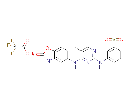 N<sub>4</sub>-(benzo[d]oxazol-2(3H)-on-5-yl)-N<sub>2</sub>-(3-methylsulfonylphenyl)-5-methylpyrimidine-2,4-diamine mono-trifluoroacetate salt