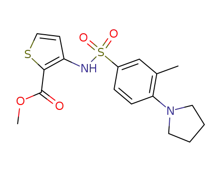 Methyl 3-(3-methyl-4-(pyrrolidin-1-yl)phenylsulfonamido)thiophene-2-carboxylate