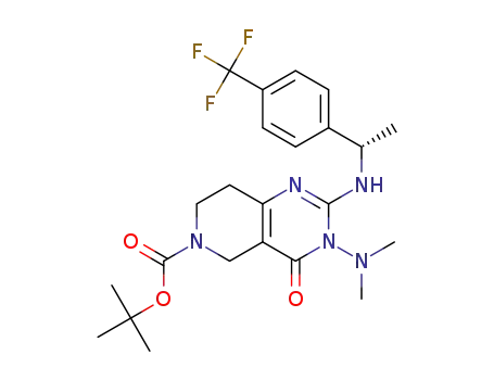 6-(tert-butoxycarbonyl)-2-(S)-{1-[4-(trifluoromethyl)phenyl]ethylamino}-3-dimethylamino-5,6,7,8-tetrahydropyrido[4,3-d]pyrimidin-4-(3H)-one