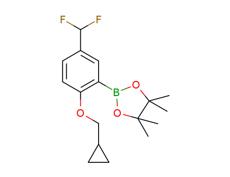 Molecular Structure of 1268511-98-3 (2-[2-(cyclopropylmethoxy)-5-(difluoromethyl)phenyl]-4,4,5,5-tetramethyl-1,3,2-dioxaborolane)