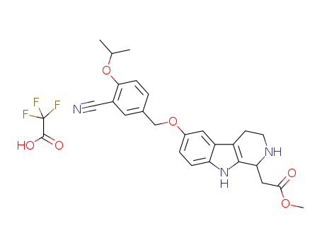 methyl 2-(6-(3-cyano-4-isopropoxybenzyloxy)-2,3,4,9-tetrahydro-1H-pyrido[3,4-b]indol-1-yl)acetate 2,2,2-trifluoroacetate