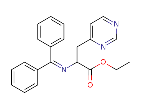 Molecular Structure of 845907-72-4 (4-Pyrimidinepropanoic acid, a-[(diphenylmethylene)amino]-, ethyl ester)