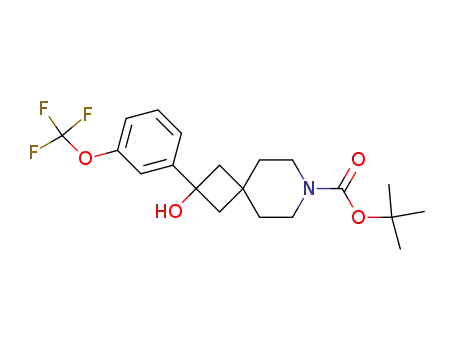 Molecular Structure of 1225276-05-0 (tert-butyl 2-hydroxy-2-[3-(trifluoromethoxy)phenyl]-7-azaspiro[3.5]nonane-7-carboxylate)