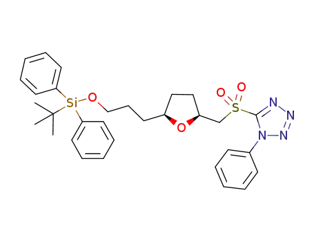 5-(((2S,5S)-5-(3-(tert-butyldiphenylsilyloxy)propyl)oxolan-2-yl)methylsulfonyl)-1-phenyl-1H-tetrazole