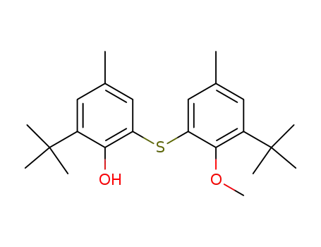 Molecular Structure of 54519-52-7 (Phenol,
2-(1,1-dimethylethyl)-6-[[3-(1,1-dimethylethyl)-2-methoxy-5-methylphenyl
]thio]-4-methyl-)