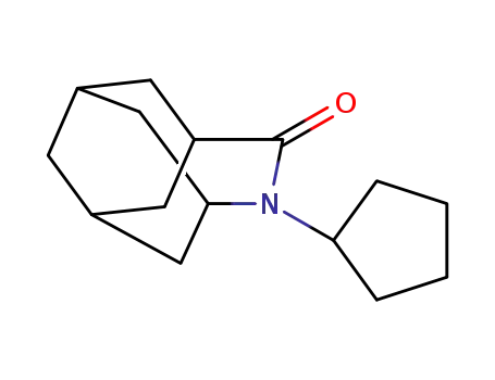 Molecular Structure of 404352-65-4 (4-(cyclopentyl)-4-azatricyclo[4.3.1.1<sup>3,8</sup>]undecan-5-one)