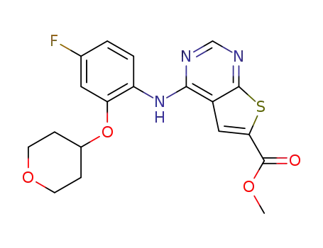 methyl 4-(4-fluoro-2-(tetrahydro-2H-pyran-4-yloxy)phenylamino)thieno[2,3-d]pyrimidine-6-carboxylate