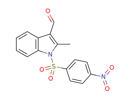 Molecular Structure of 1181669-84-0 (2-methyl-1-(4-nitrobenzenesulfonyl)-1H-indole-3-carbaldehyde)