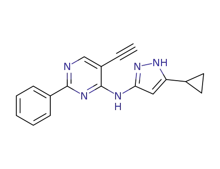 N-(5-cyclopropyl-1H-pyrazol-3-yl)-5-ethynyl-2-phenyl-pyrimidin-4-amine