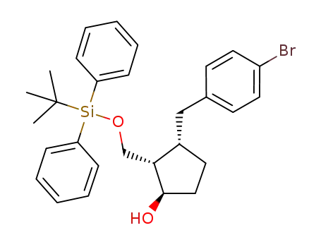 (1R,2S,3S)-2-(tert-butyldiphenylsilyloxymethyl)-3-(4-bromo-benzyl)-cyclopentanol