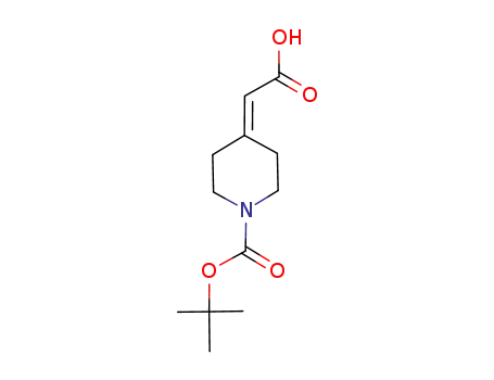 Molecular Structure of 193085-24-4 (1-BOC-PIPERIDIN-4-YLIDENE-ACETIC ACID)