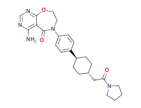 4-amino-6-{4-[trans-4-(2-oxo-2-pyrrolidin-1-ylethyl)cyclohexyl]phenyl}-7,8-dihydropyrimido[5,4-f][1,4]oxazepin-5(6H)-one