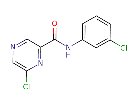 Molecular Structure of 879503-80-7 (6-Chloro-N-(3-chlorophenyl)pyrazine-2-carboxaMide)