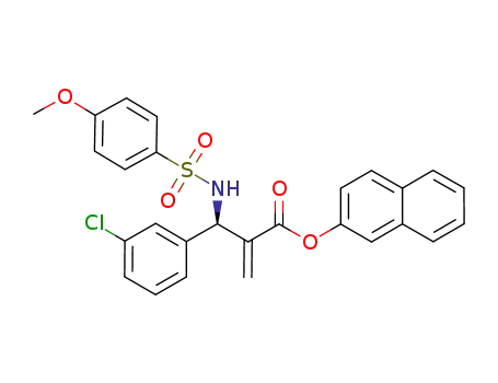 Molecular Structure of 1268833-29-9 ((R)-naphthalen-2-yl 2-((3-chlorophenyl)(4-methoxyphenylsulfonamido)methyl)acrylate)