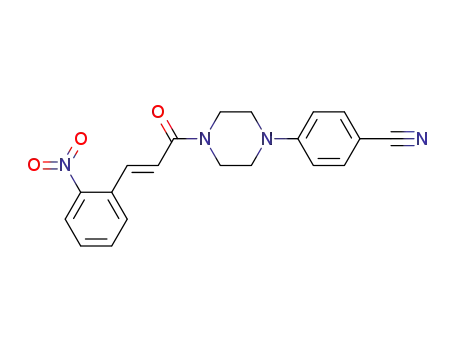 Molecular Structure of 1190967-07-7 ((E)-3-(2-nitrophenyl)-1-[4-(4-cyanophenyl)piperazin-1-yl]propenone)