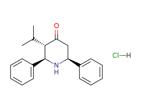 Molecular Structure of 89757-49-3 (4-Piperidinone, 3-(1-methylethyl)-2,6-diphenyl-, hydrochloride)